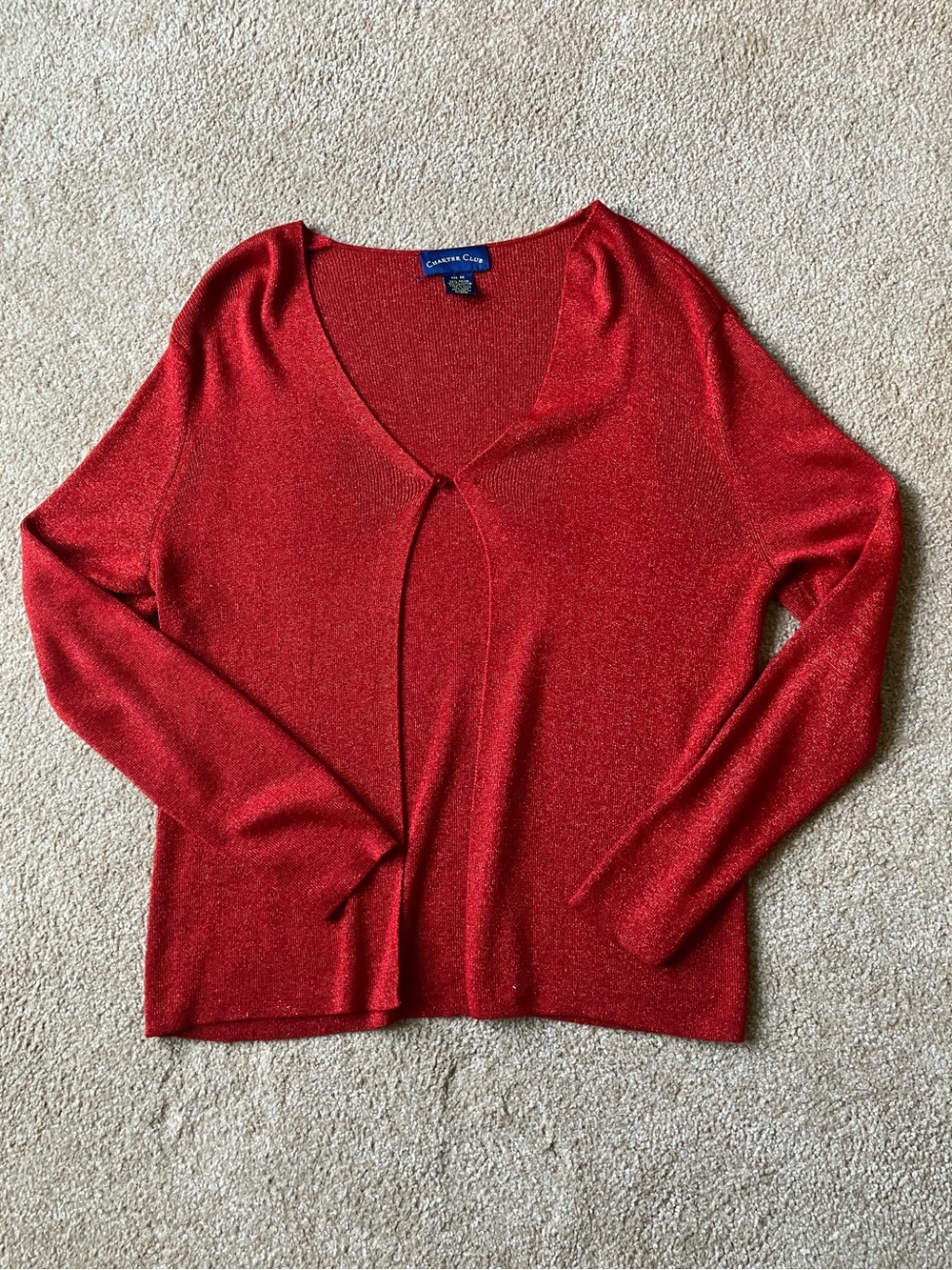 Women’s Medium Red Sparkly Cardigan